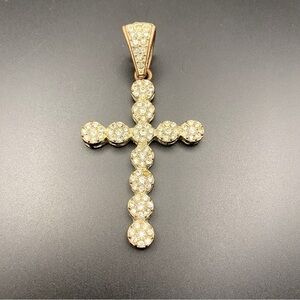 Gold Plated Clustered Cross Pendant
